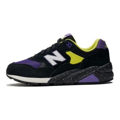 Nb 580 Klasyczne Łączenie Wygodna Tkanina Amortyzacja Niski Top Casual Buty do Biegania Unisex sneaker Czarno-Fioletowe CMT580TF