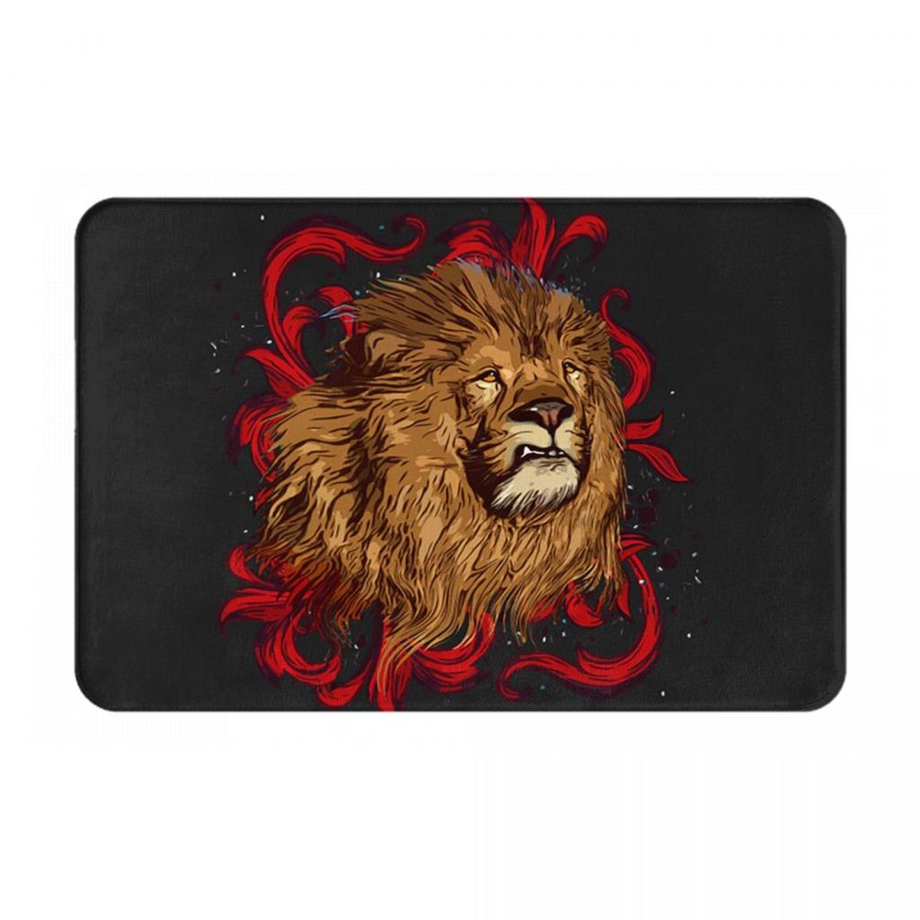 African Lion Non-slip Doormat Floor Mat Cushion Carpet Rug for Kitchen Entrance Home Bedroom Footpad Mats