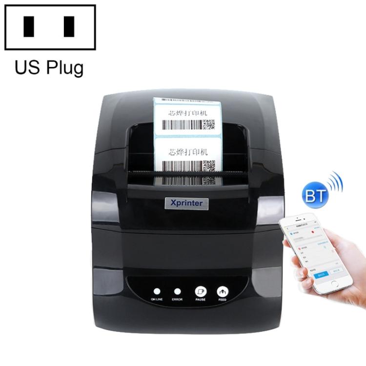 Xprinter XP-365B 80мм Термопринтер этикеток Бирка для одежды Супермаркет Принтер штрих-кодов, Штекер: US Plug US Plug синий