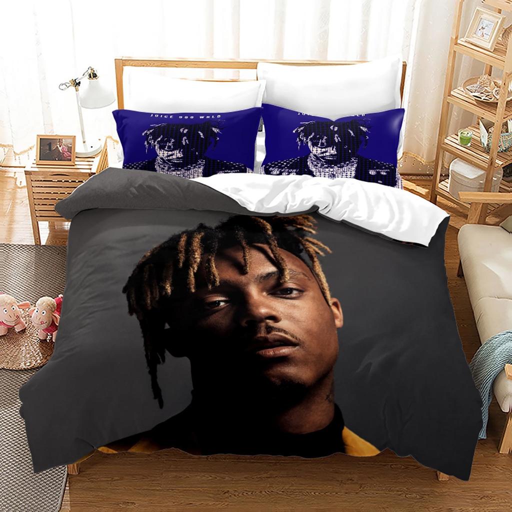 New Juice Wrld Bedding Set Single Twin Full Queen King Size Stars Juice Wrld Bed Set Aldult Kid Bedroom Duvetcover Sets 3D 018