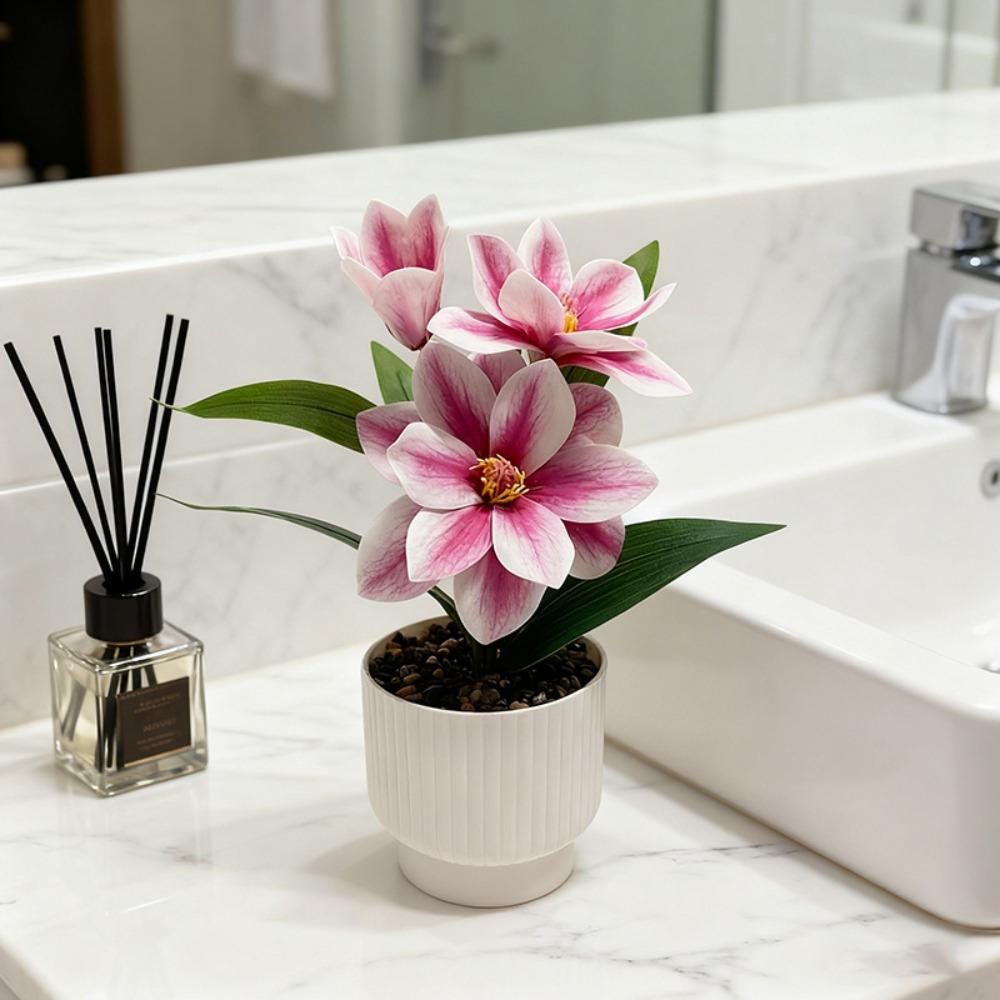 Accessories Magnolia Artificial Flower Multicolor Fake Plant Flower Potted Desktop Oranemnt