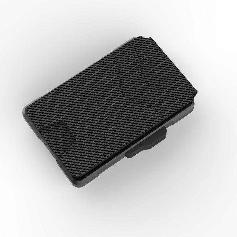 RFID Men's Leather Card Bag Metal Anti-Magnetic Automatic Bullet Card Wallet Credit Card Business Card Box Wallet