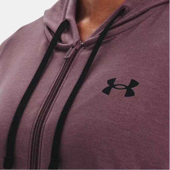 Under Armour Rival Terry Hoodie With Printed Logo Long Sleeve Jacket Women Outerwear Dust-Purple 1370941-554