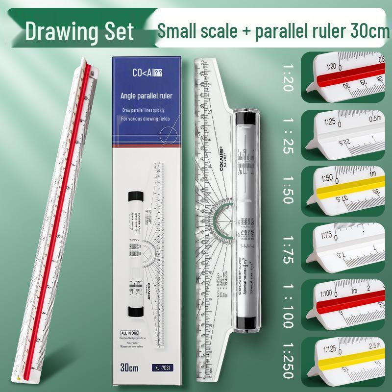 Large Triangular Drawing Scale Ruler for Interior Design and Architecture