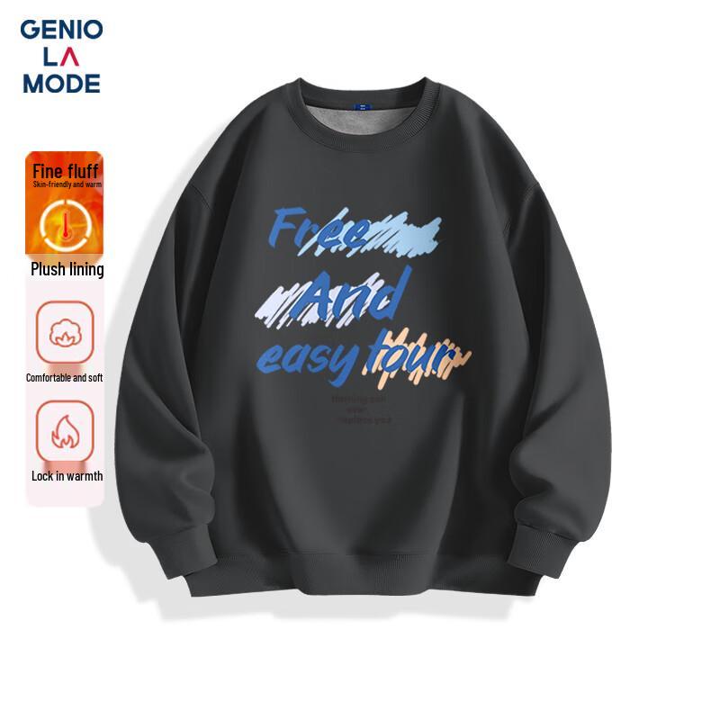 Мужская толстовка-пуловер GENIOLAMODE с флисовой подкладкой, тяжелая M