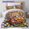 Magical Easter Egg Pattern Bedding Quilt Set Quilt Cover Pillowcase Home Decoration Birthday Gift (1 * Duvet Cover + 2 * Pillowcase, Without Core)