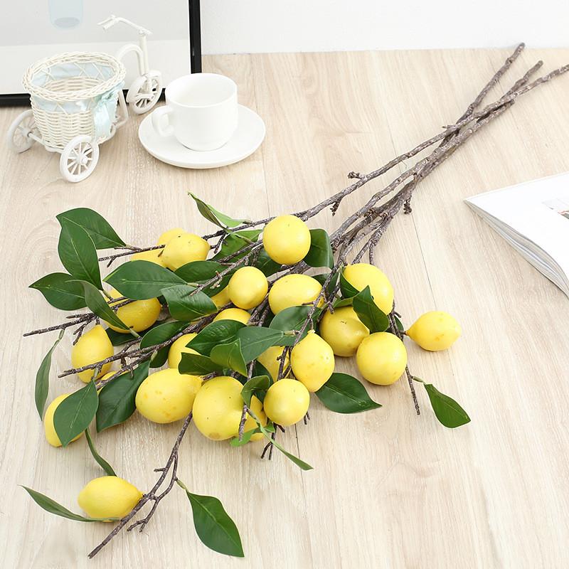 Fake Single Stem Fruit Tree Flower Bouquet With Plastic Blossoms For Home Decor
