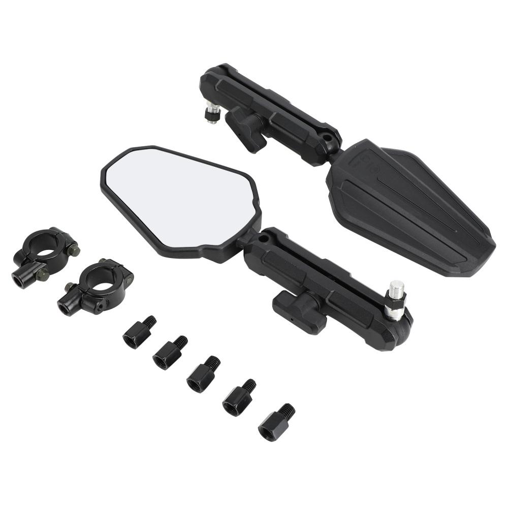 Motorcycle Rear View Mirrors 8MM 10MM Adjustable Universal For KLR650 DR650 XR650L Tenere 700 V-storm ADV Dirt Bike Dual Sport чёрный