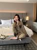 Pajamas Ladies Ice Silk Lace Leopard Print Light Luxury Early Spring Mature Long Sleeve Suit Comfortable Loungewear
