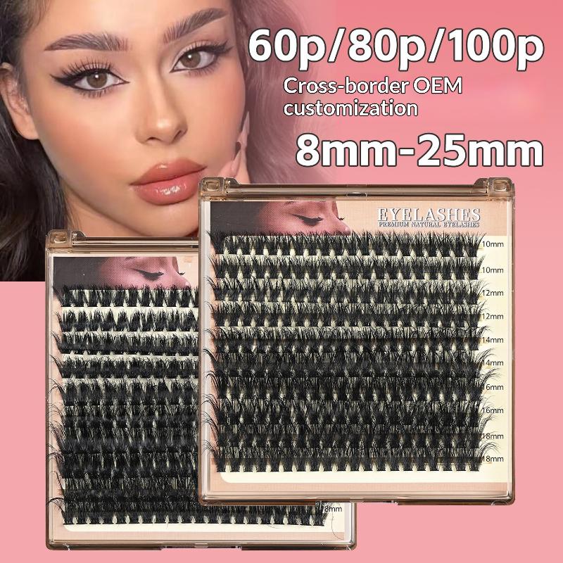 Flauschige Dicke Wimpernbüschel DIY Wimpernverlängerung Mix 8-25mm Wimpernbüschel 50D-100D Zarte Einzelne Wimpernverlängerungs-Büschel