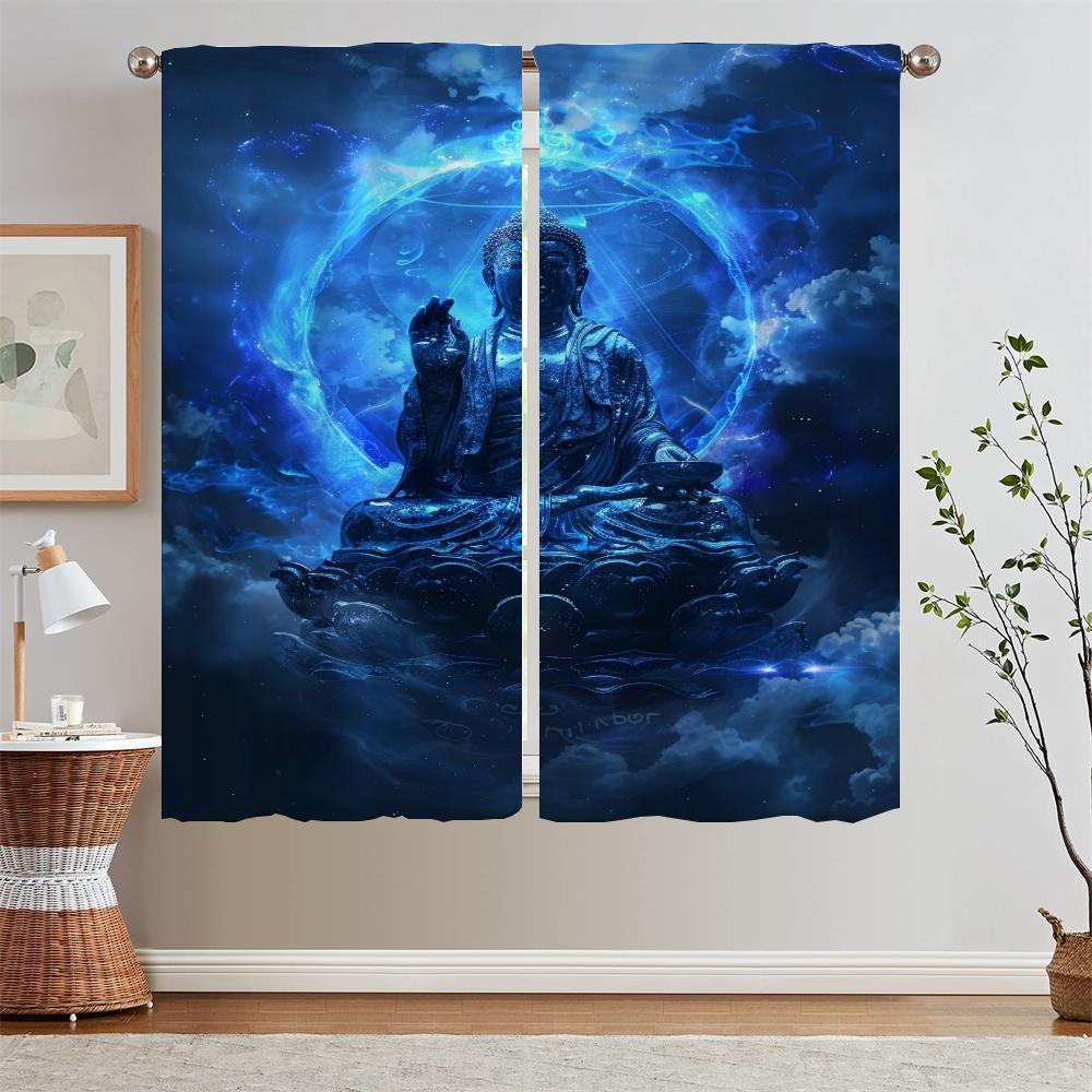 

Рождественские шторы салон 2 шт. Медицина Будда затемняющие шторы для гостиной таможенная бесплатная доставка продукты жалюзи жалюзи W50xH70cmx2pcs-CL