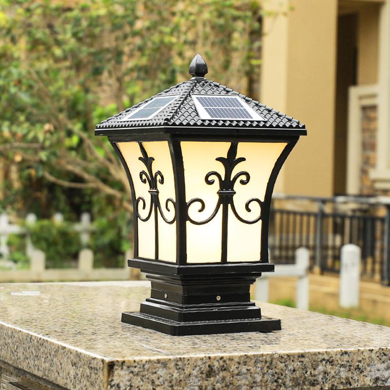 Garden Villa Gate Outdoor Led Aluminum Dc 12v 80 Ip65 Solar Pillar Lamp Waterproof Lamp Yard Fence Pillar Light