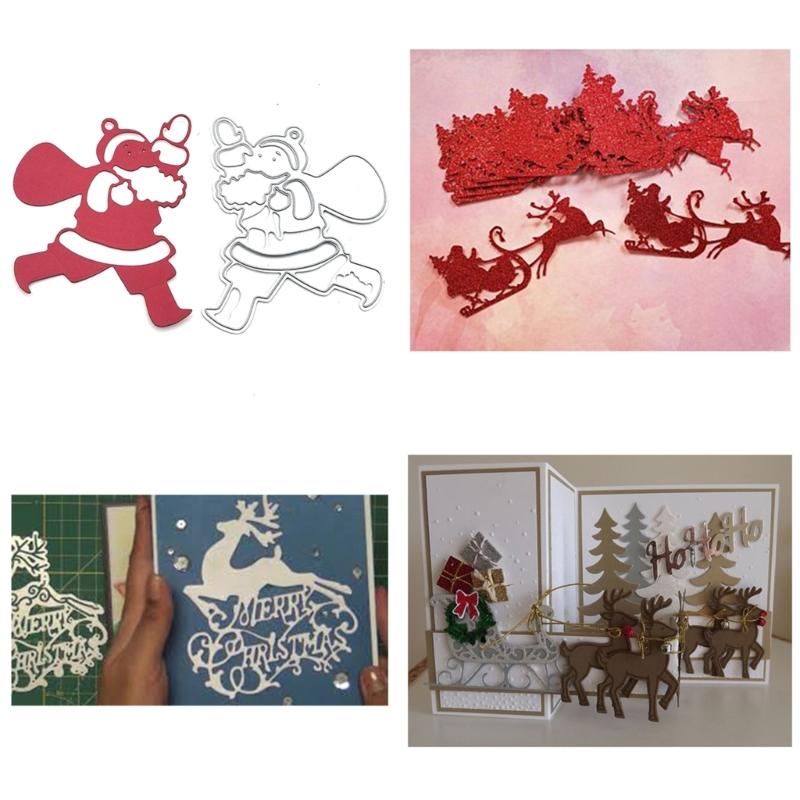 5 Pcs Christmas Tree Cutting Dies Embossings Stencils Christmas Metal Die Cuts for DIY Scrapbooking Card Decoration