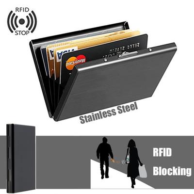 Stainless Steel Business ID Credit Card Holder RFID Blocking Protector Case Box