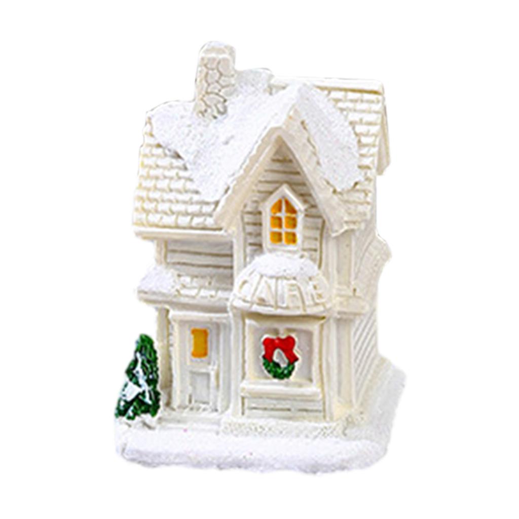 Christmas LED Light House Luminous Wooden Cabin Ornament Snow Scene Village Christmas Decoration For Home  New Year