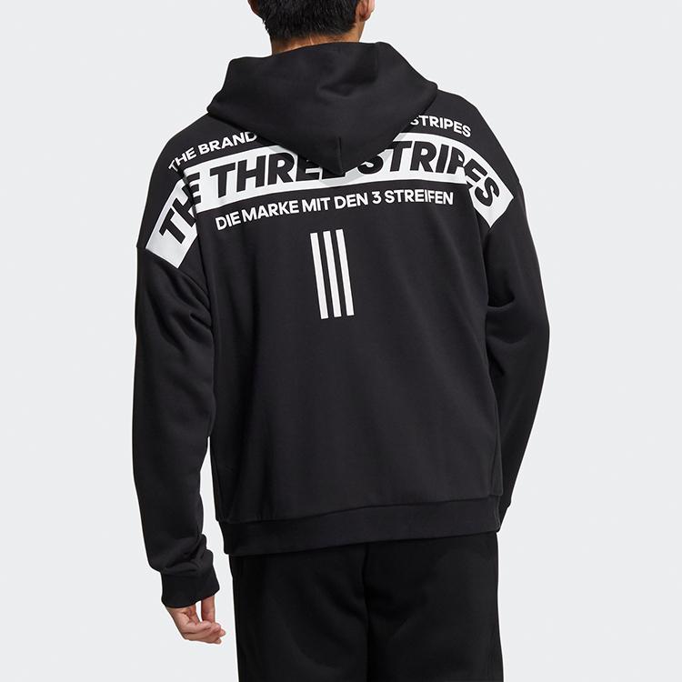 Adidas Sports Zip-Up Hoodie Jacket Men Tops Black HD0079