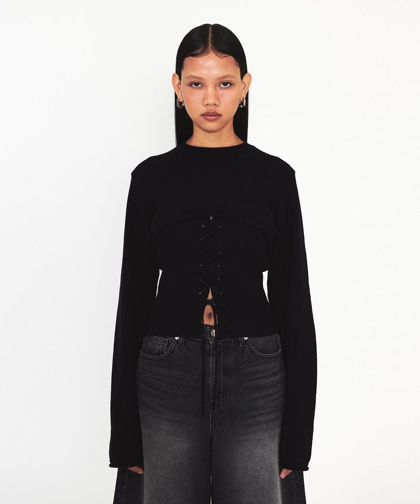 Daiaegeuneol Bolero Layered Knit (Navy)