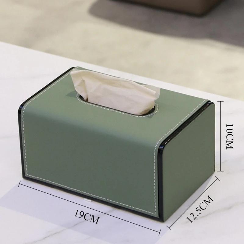 Luxury Tissue Box Leather Creativity Elegant Napkin Box Rectangular Aesthetic Art Tissue Boxes Home Office Napkin Organizer