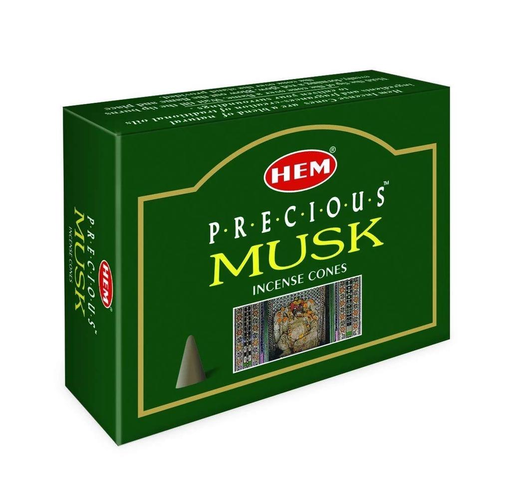 HEM Precious Musk Incense Cone Type (12-pack)