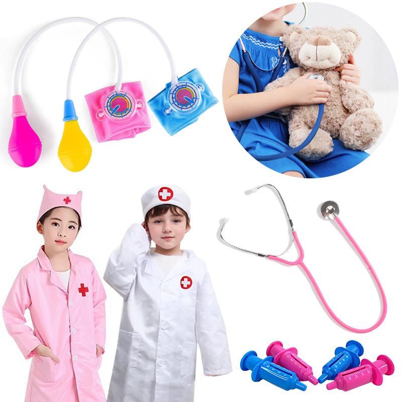 Little Doctor Nurse Cosplay DressUp Simulated Stethoscope Blood Pressure Moni Syringe Halloween Party Interactive Game Prop ZYF