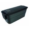 Asvel Lantus FC-T800 Lunch Box, 800ml, Black, Slim Design, Easy To Fit In a Bag, A3527