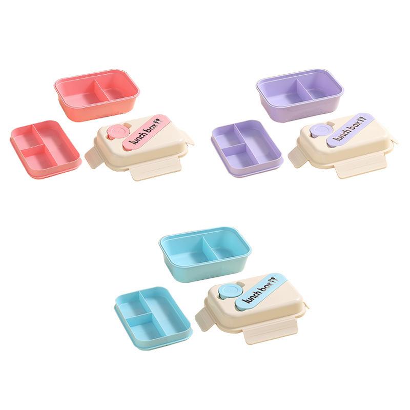 Buckle Macaron Value Lunch Box, Water Cup Dopamine Set, Microwave Oven Heating, Grid Sealing Bento Box