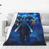 Snow Leopard Blanket with Three Wild Cats in Snowstorm Design for Cozy Living Room Decor AnimalPrintThrow Gift for Nature Lover