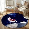 Boho Round Wave Multicolor Carpet, Non-Slip Floor Mat for Living Room