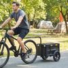 Bike Trailer Cargo Cart, Folding, Plastic Box, 65 L, 145 x 51.5 x 72 cm, Black