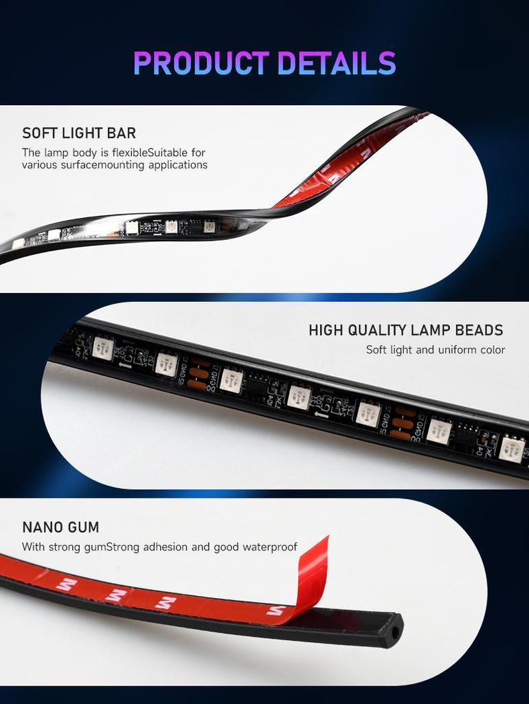 RGB LED Underbody Lights with Wireless Remote - Dreamcolor Flowing, High-Brightness Decorative Kit