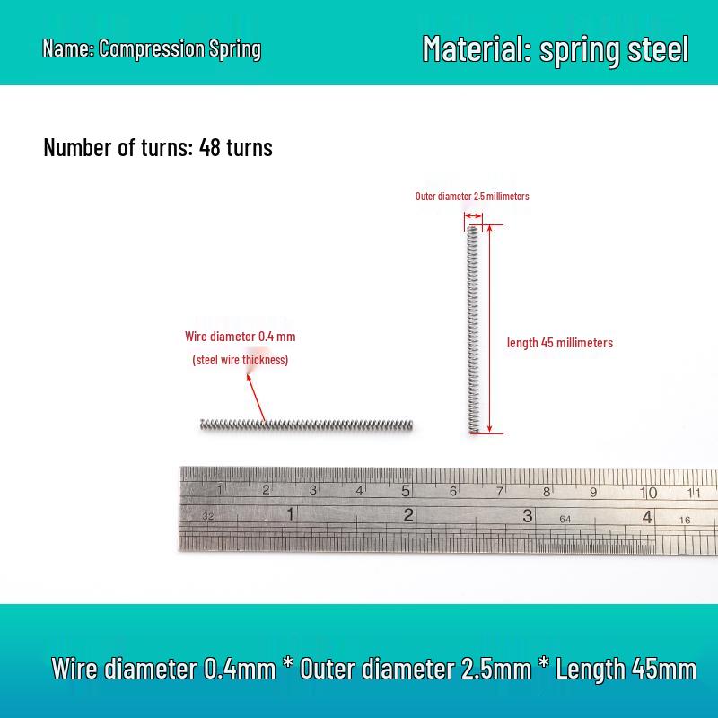 Small Mechanical Compression Spring: 0.4mm Wire, 2-8mm Outer Diameter