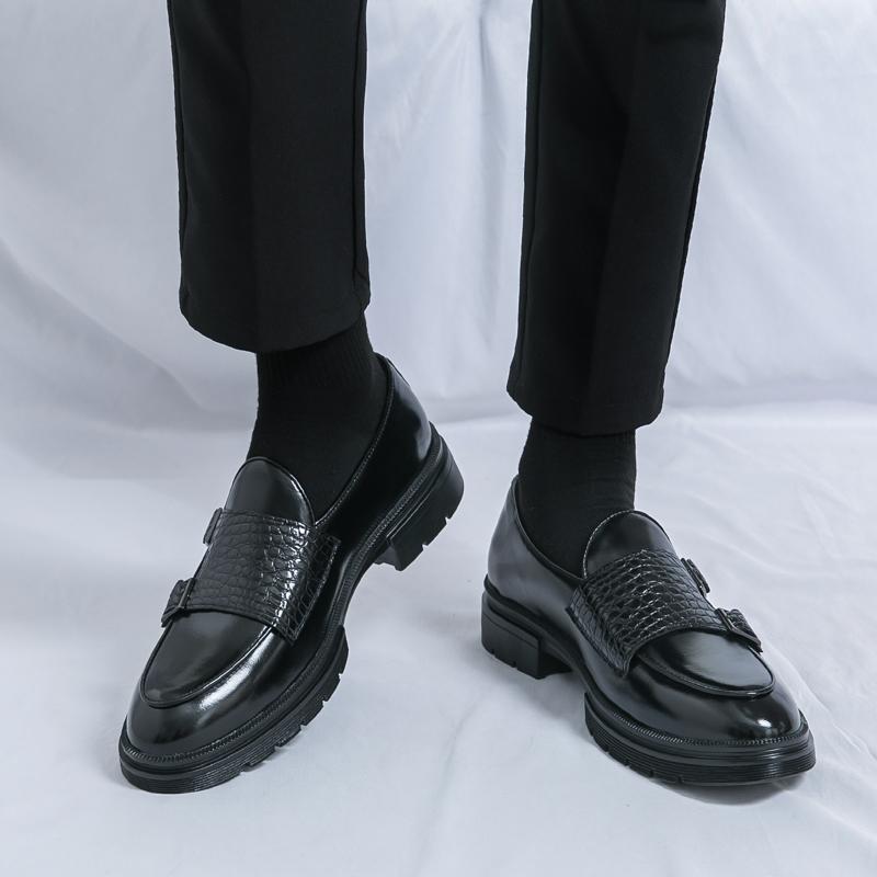 Fashion Doubl Buckles style Men's Business Formal Shoes Trendy designer style Wedding Fashion Party Large Men's Shoes New models