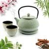 CAST IRON KETTLE POT MINT 0.8L SET 1x POT 2x CUPS WITH STAND