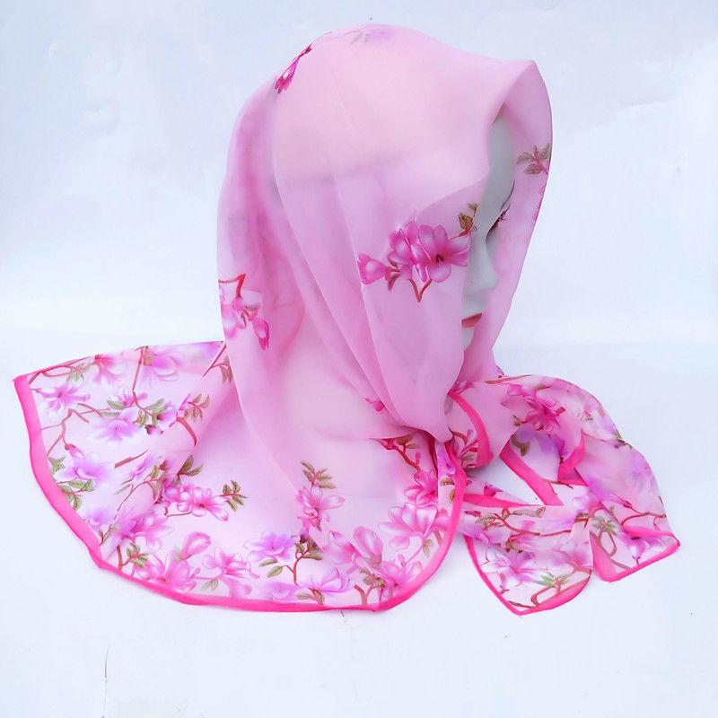 Skjerf for middelaldrende kvinner sommer tynt firkantet skjerf solkrem sjal fasjonable sjal for kvinner