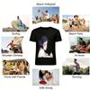 Vintage Bun Girl Print Casual Top Loose Breathable Unisex Crew Neck T-Shirt For Daily Wear Pure Cotton T-shirt