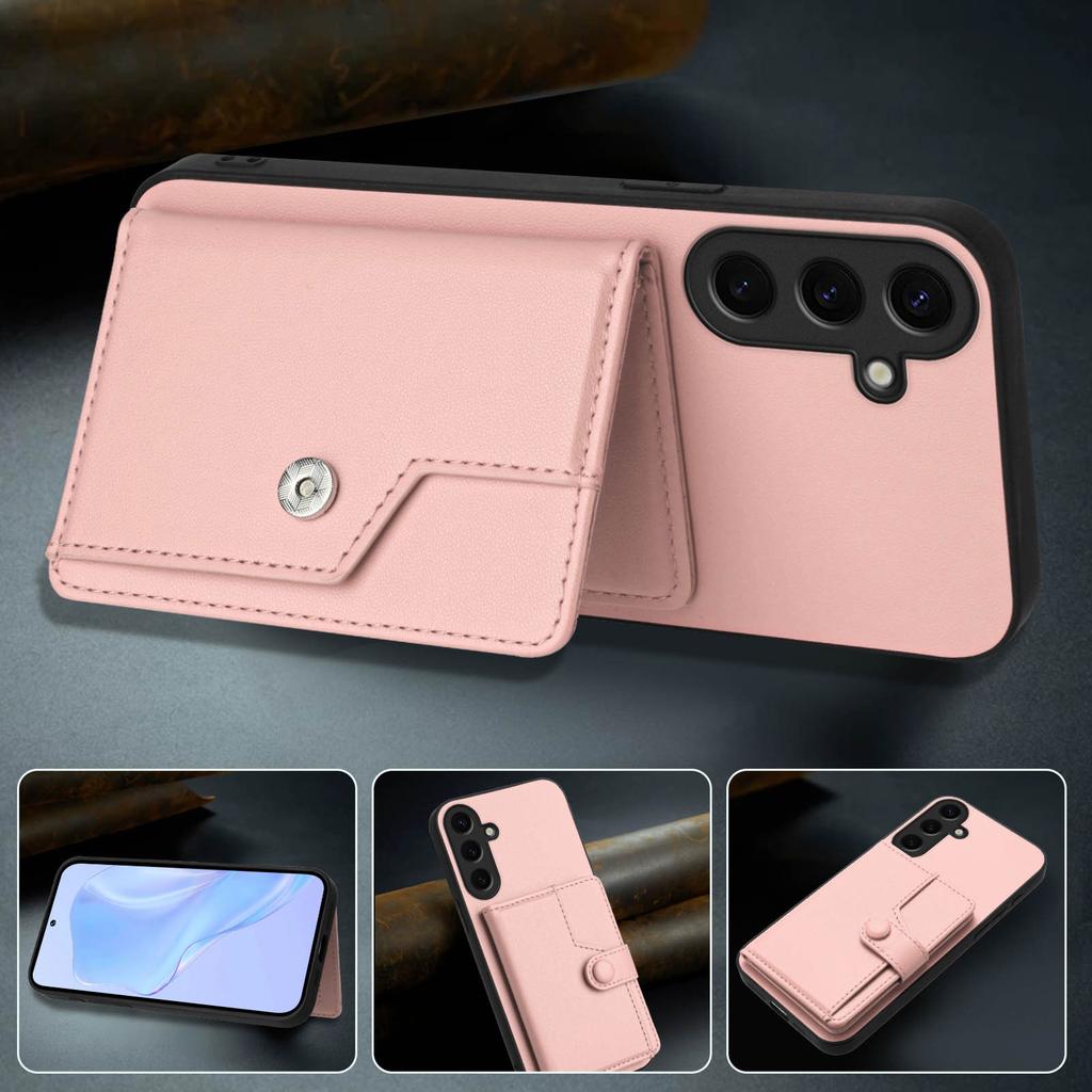 For Samsung Galaxy S24+ Case RFID Blocking Card Holder Kickstand TPU + PU Leather Phone Back Cover