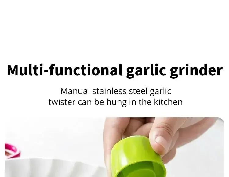 1PCS Mini Garlic Grinder Creative Garlic Press Kitchen Garlic Mash Manual Garlic Mashing Green Kitchen Gadgets