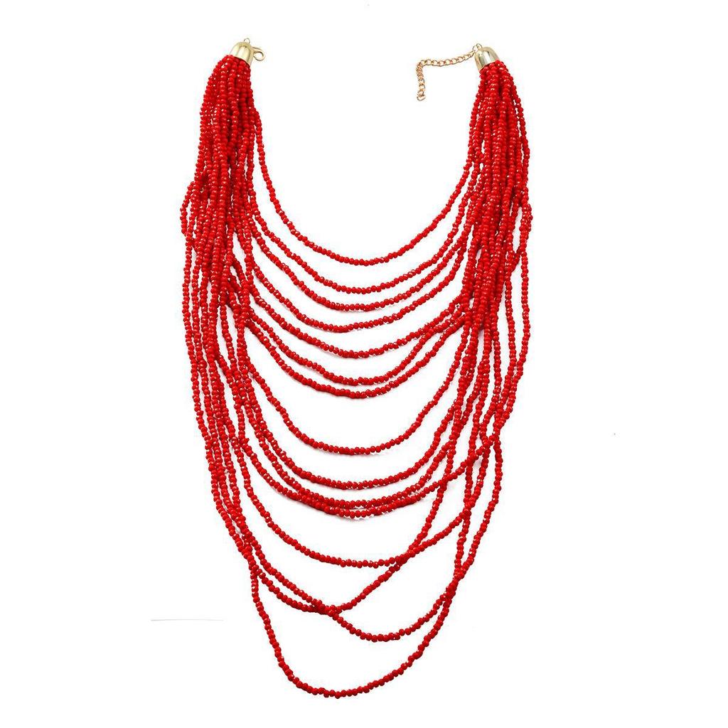 Z Nytt Flerlagers Handgjort Retro Etniskt Pärlhalsband i Böhmisk Stil för Kvinnor