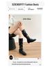 2025 Vintage Western Slouchy Suede Boots: Women's Round Toe Hidden Heel Riding & Cowboy Style for Autumn/Winter