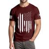 Menns moteriktige avslappede Independence Day trykte t-skjorte med rund hals og korte ermer