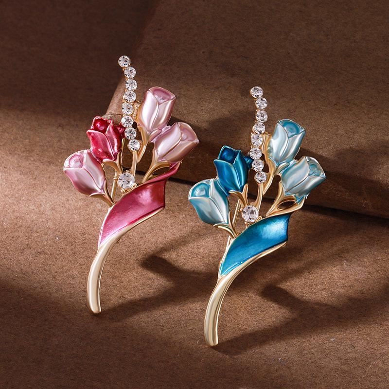 Broche Buquê Fresco Estilo Pastoral: Broche Exquisito Anti-Exposição para Roupas