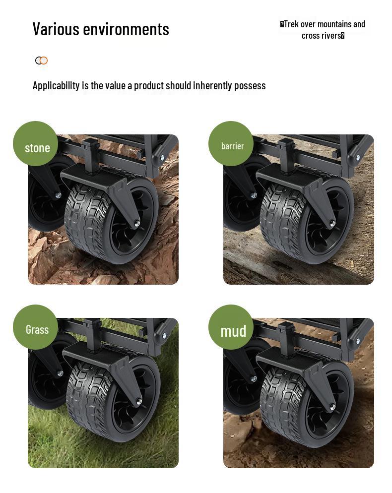 Portable Foldable Outdoor Camping and Shopping Cart with Large Capacity