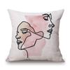Nordic Home Decoration Art Elegant Abstract Woman Body Curls Line Impressionism Modern Art Linen Sofa Pillow Case Cushion Cover