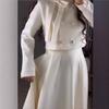 Cross-border European and American Women's Clothing  Amazon British Slim College Style Top Waist A-shaped Long Skirt Set