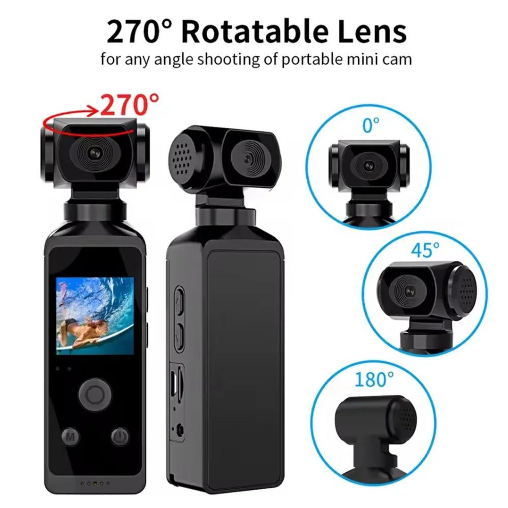 5K 4K WiFi 1080P Camera 270 Rotatable Mini Camcorders Outdoor Sports DV With Waterproof Case Video Recorder Camcorder Cam