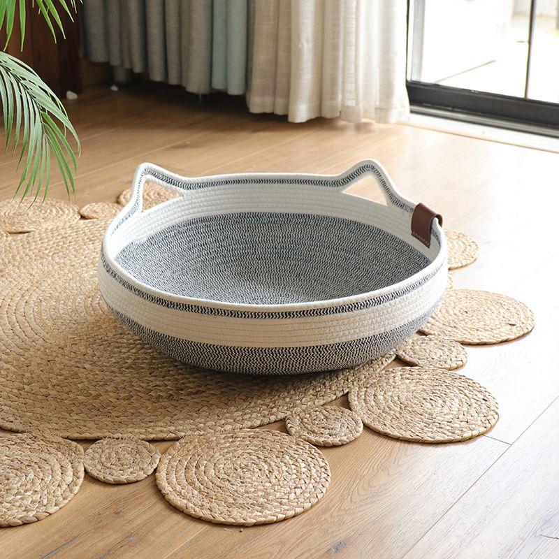 

Летнее плетеное кошачье гнездо Круглогодичное Нейтральное Хлопок и Лен Ручной работы Съемное Моющееся Летнее Охлаждающее Гнездо Спальное Гнездо Кошачьи Товары для Домашних Животных M-medium Yuanbao water ripple A naked nest