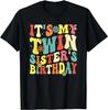 Geburtstag Zwillingsschwester Retro Groovy Twinning Geschwister Zwilling Geschenk Unisex T-Shirt