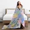 Patchwork Quilt By Tea With Xanthe Blanket Soft Warm Flannel Throw Blanket Plush for Bed Living Room Picnic Travel Home Sofa