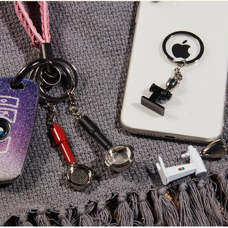 Coffee Supplies Key Chain Fashion Zinc Alloy Key Chain Coffee Appliance Accessories Design Key Chain Decoration Holiday Gift