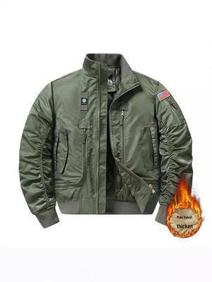 Autumn Winter MA1 Cotton-Padded Thickened Pilot Jacket - Loose Fit, Plus Size, Casual Baseball Style